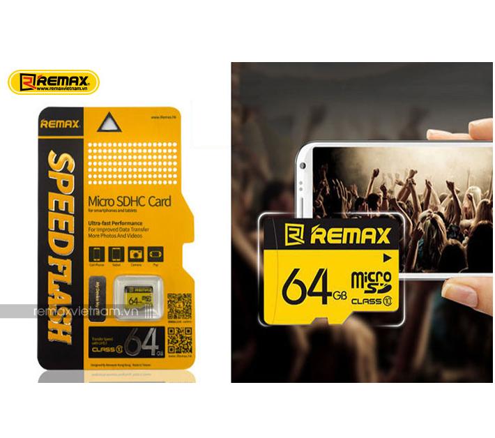 [HCM]THẺ NHỚ MICROSD REMAX 64GB CLASS 10 CHUYÊN DỤNG CHO CAMERA