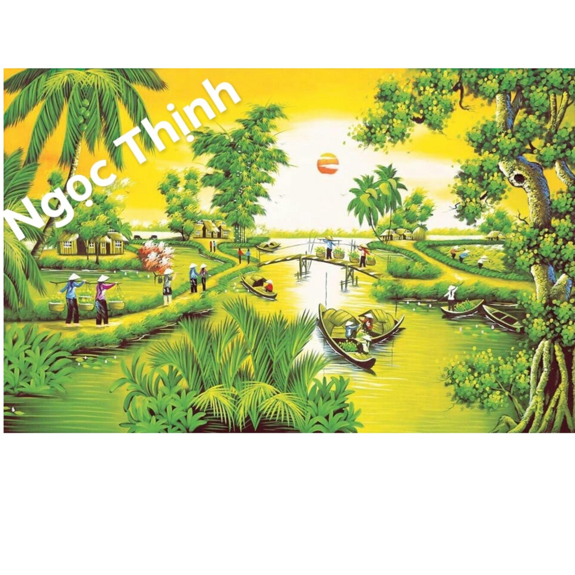 TRANH ĐÍNH ĐÁ ĐỒNG QUÊ-88656- 88X62