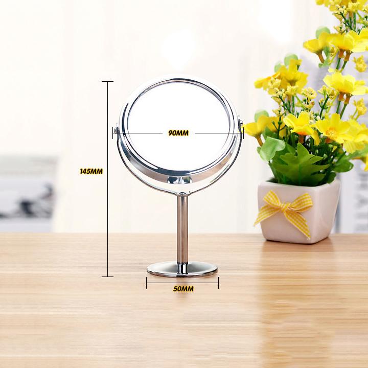 Gương trang điểm mini 2 mặt để bàn