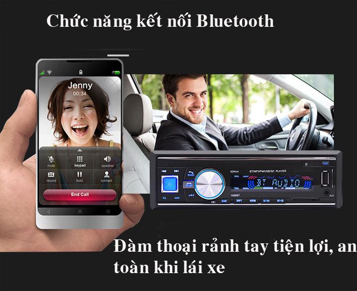 [Hỗ trợ lắp đặt tại Bắc Giang] Đầu nghe nhạc MP3 Bluetooth cho ô tô tả DC12-24V 1068BT