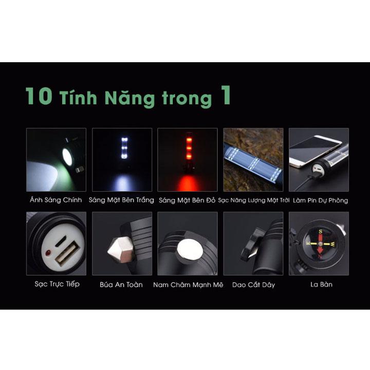 [HCM]Đèn pin 11 chức năng Solar Power Flashlight
