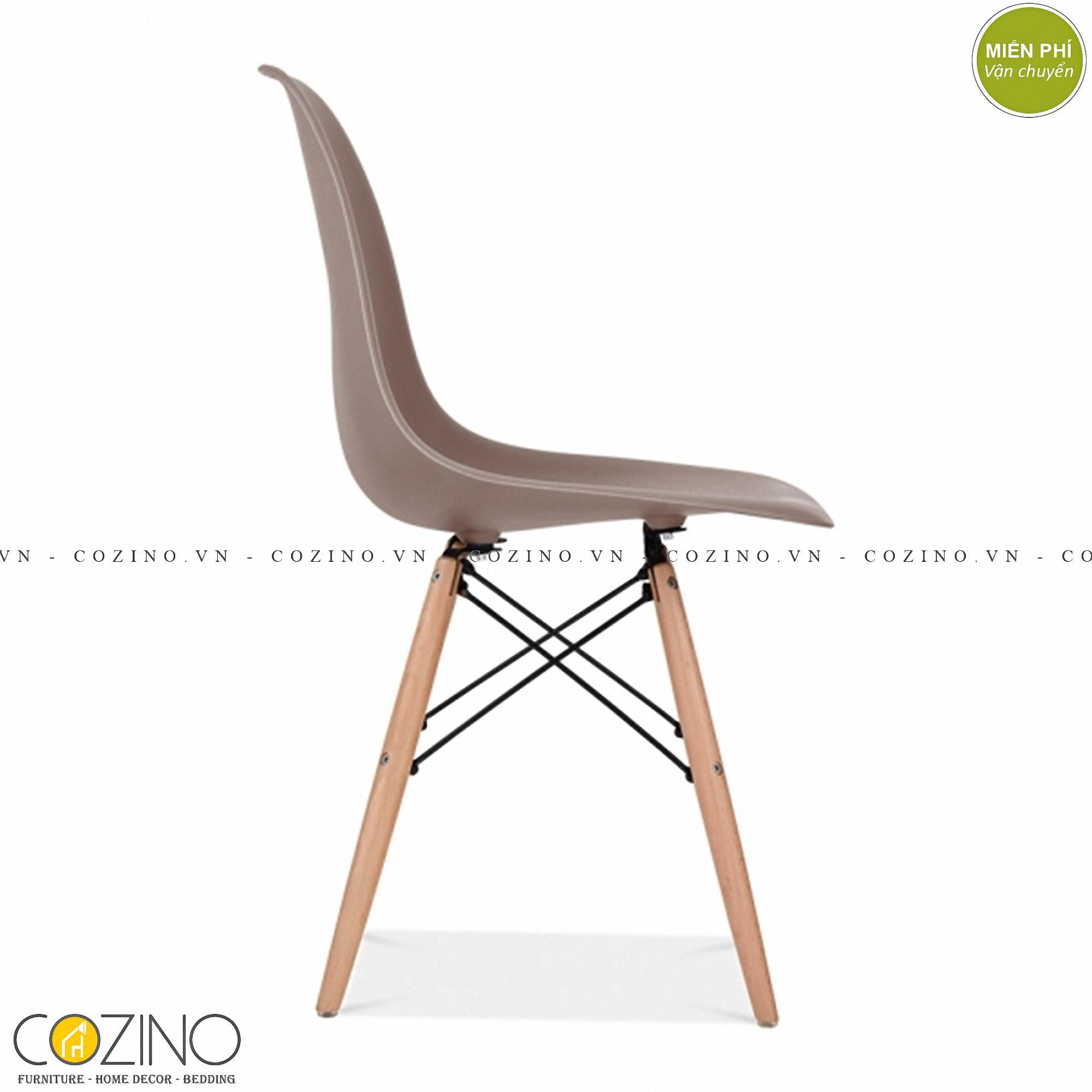 Ghế CZN-Eames màu cafe chân gỗ