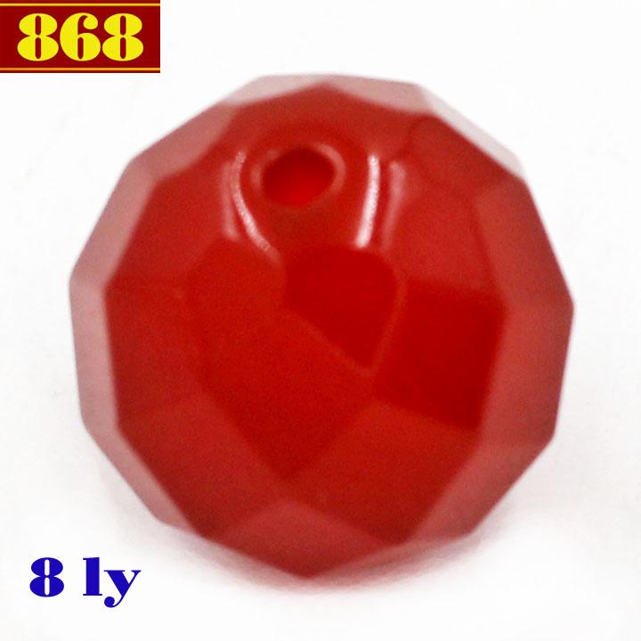 Combo 10 hạt chuỗi đá thạch anh đỏ cắt giác 8 ly