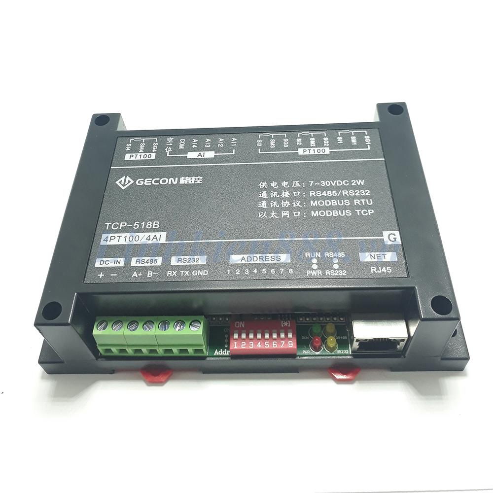 Module PLC 4 PT100 4 AI cổng ra RS485 và Ethernet Modbus Rtu