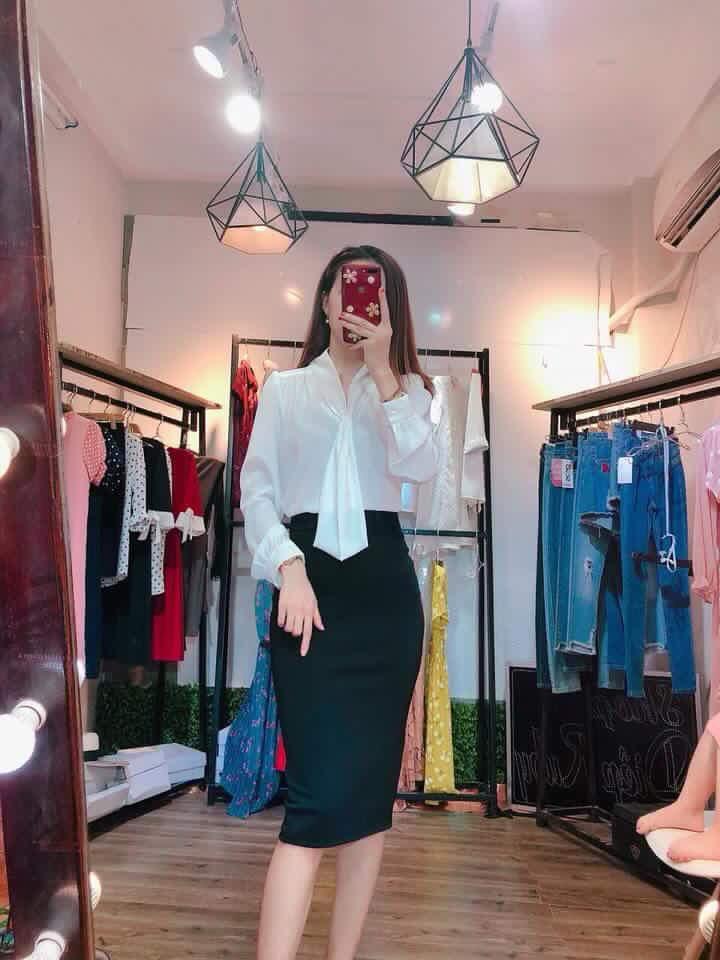 [HCM]Áo Sơ Mi Cổ Thắt Cách Điệu
