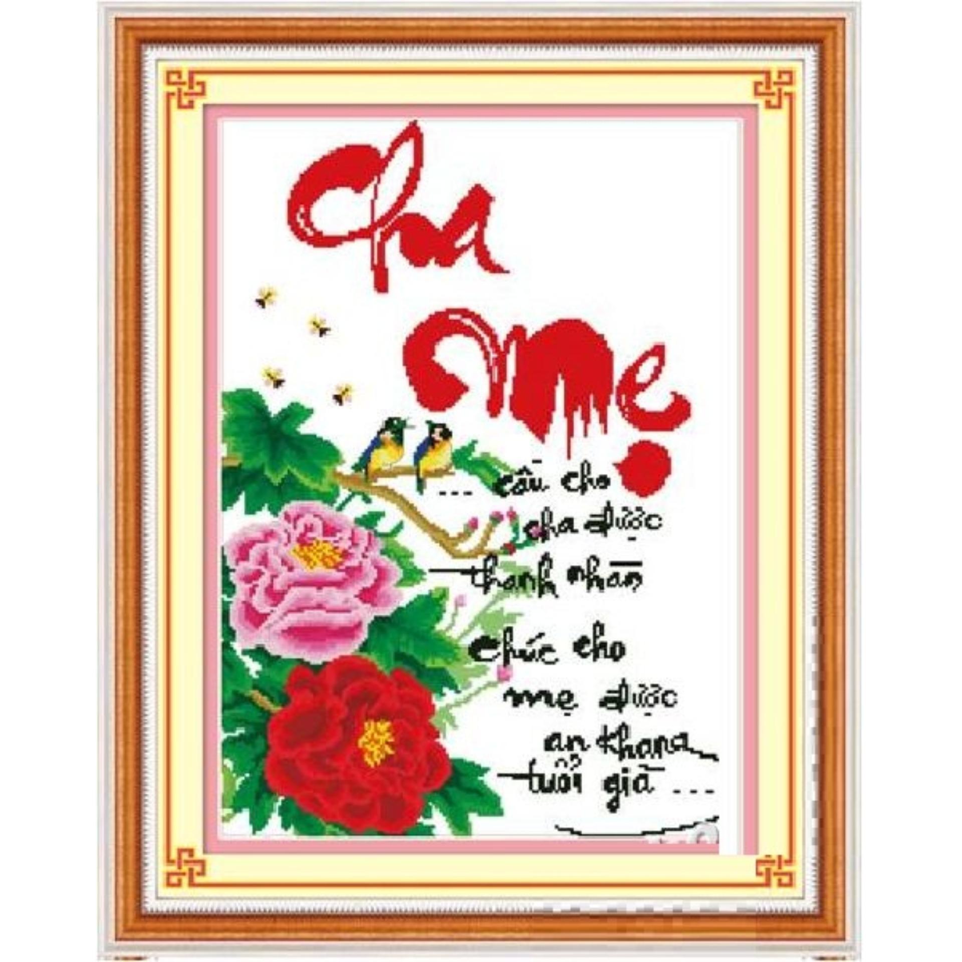 Tranh thêu chữ thập cha mẹ 222746