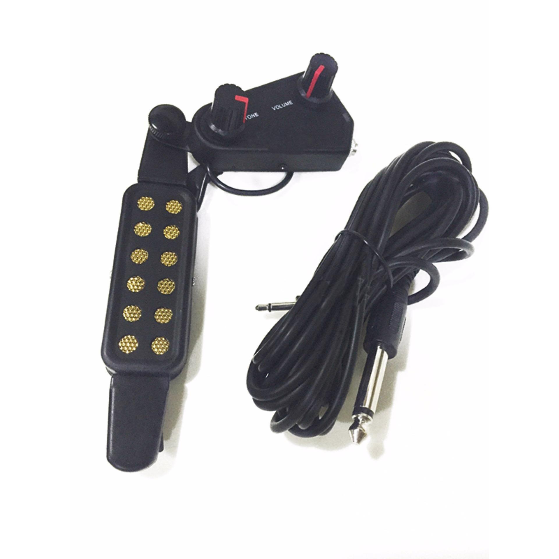 Pickup đàn guitar (bộ khuếch đại âm thanh không cần khoan thùng đàn) màu đen