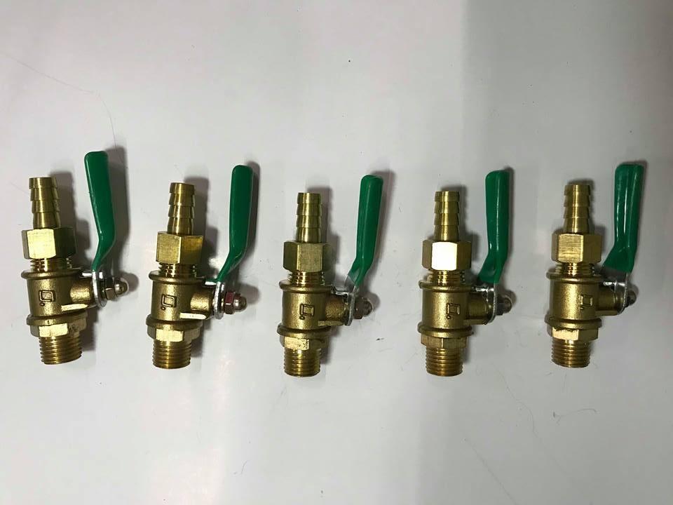 Combo 5 Khóa hơi 1/4 đồng / van khóa máy nén khí tốt 