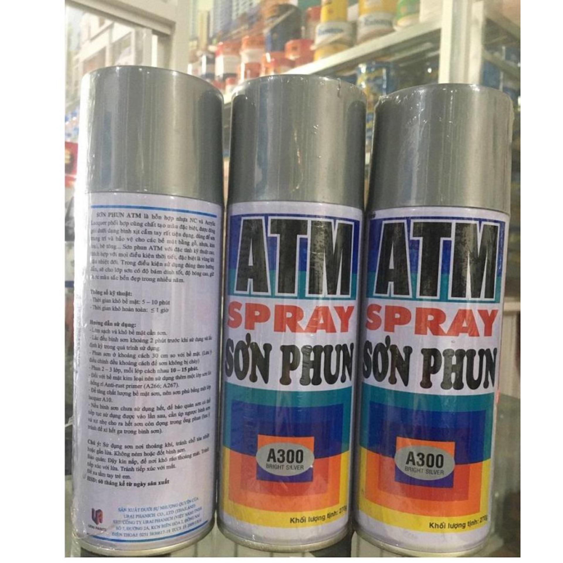 Sơn Xịt ATM Spray A300 400ml (Bạc)