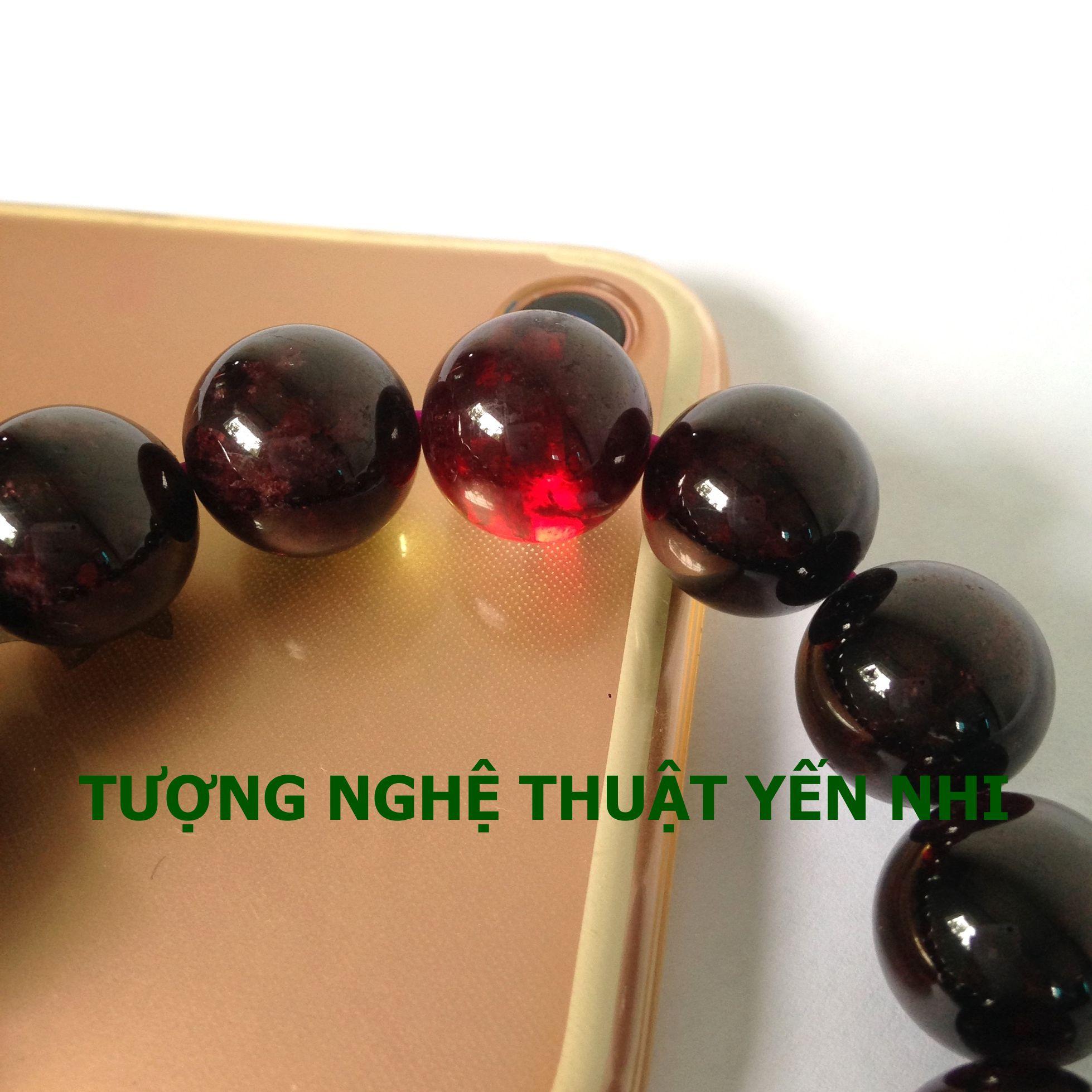 Vòng tay Ngọc hồng lựu (đá Garnet) thiên nhiên size hạt 11mm