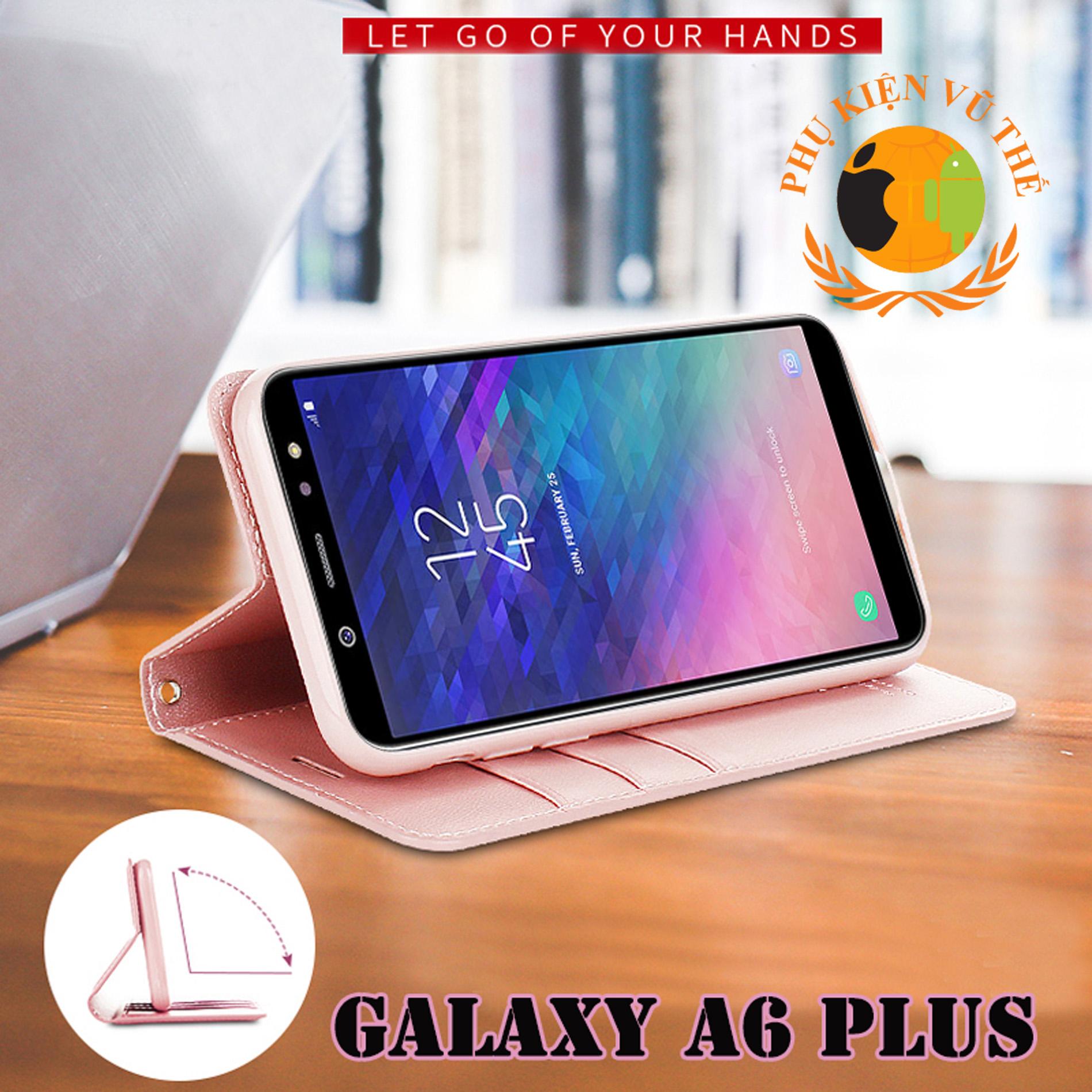 Bao Da Kèm Ví 2 in 1 Samsung Galaxy A6 Plus 2018 Hanman