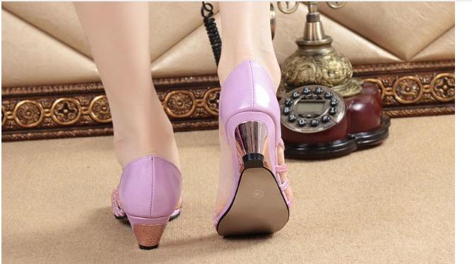Giày nữ cao gót nũ hở mũi quai chéo GM.003