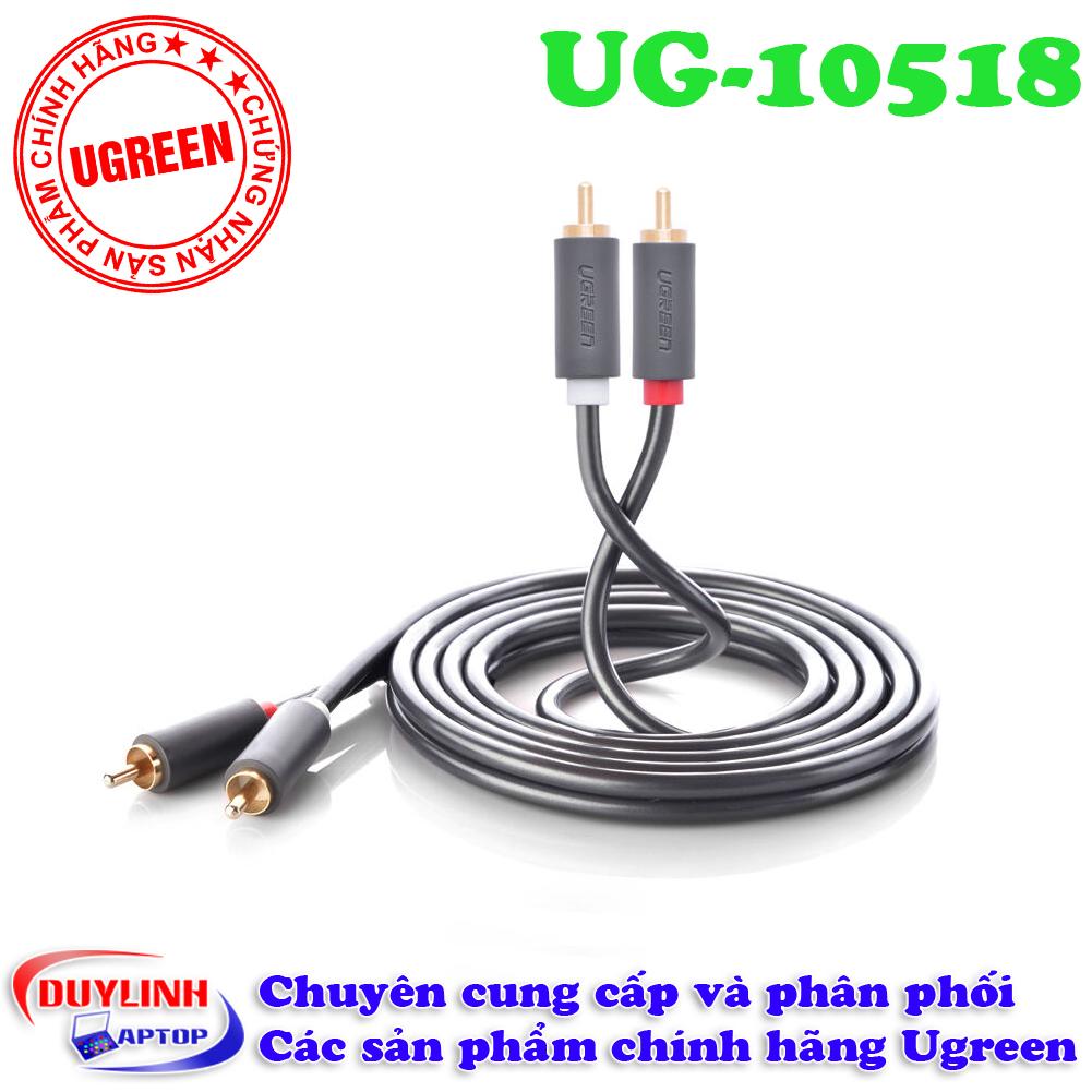Dây AV 2 đầu RCA (dương) ra 2 dầu RCA (dương) Ugreen 2M