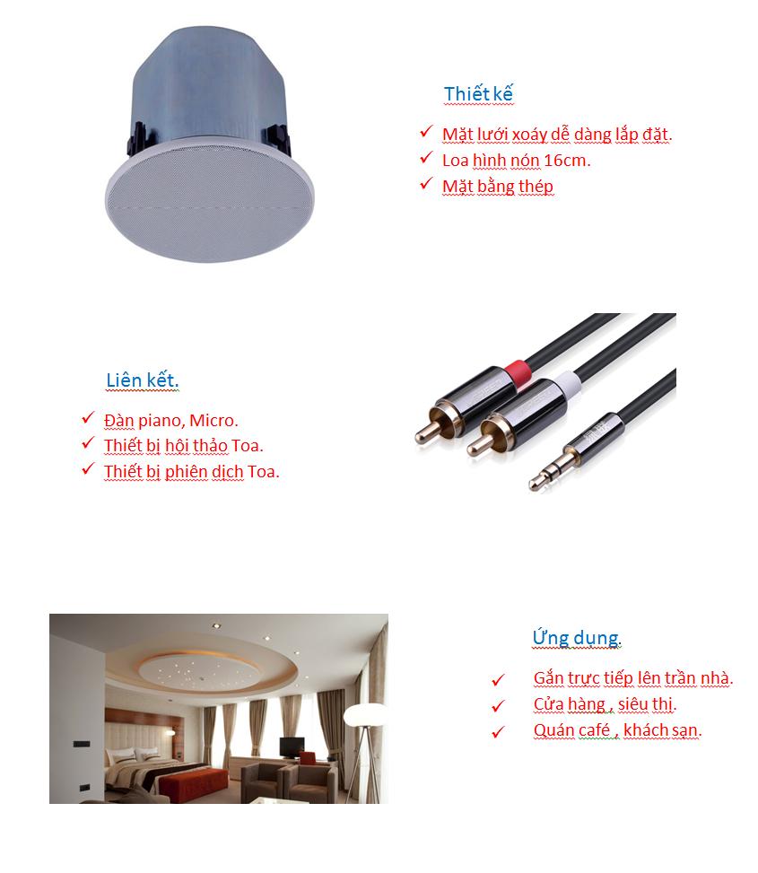 [HCM]Loa âm trần TOA F-2322C