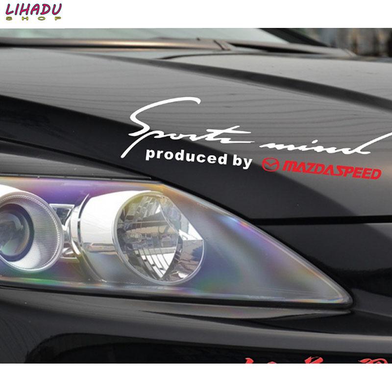 Tem dán chữ Sport trang trí cho ô tô Mazda (Trắng đỏ)