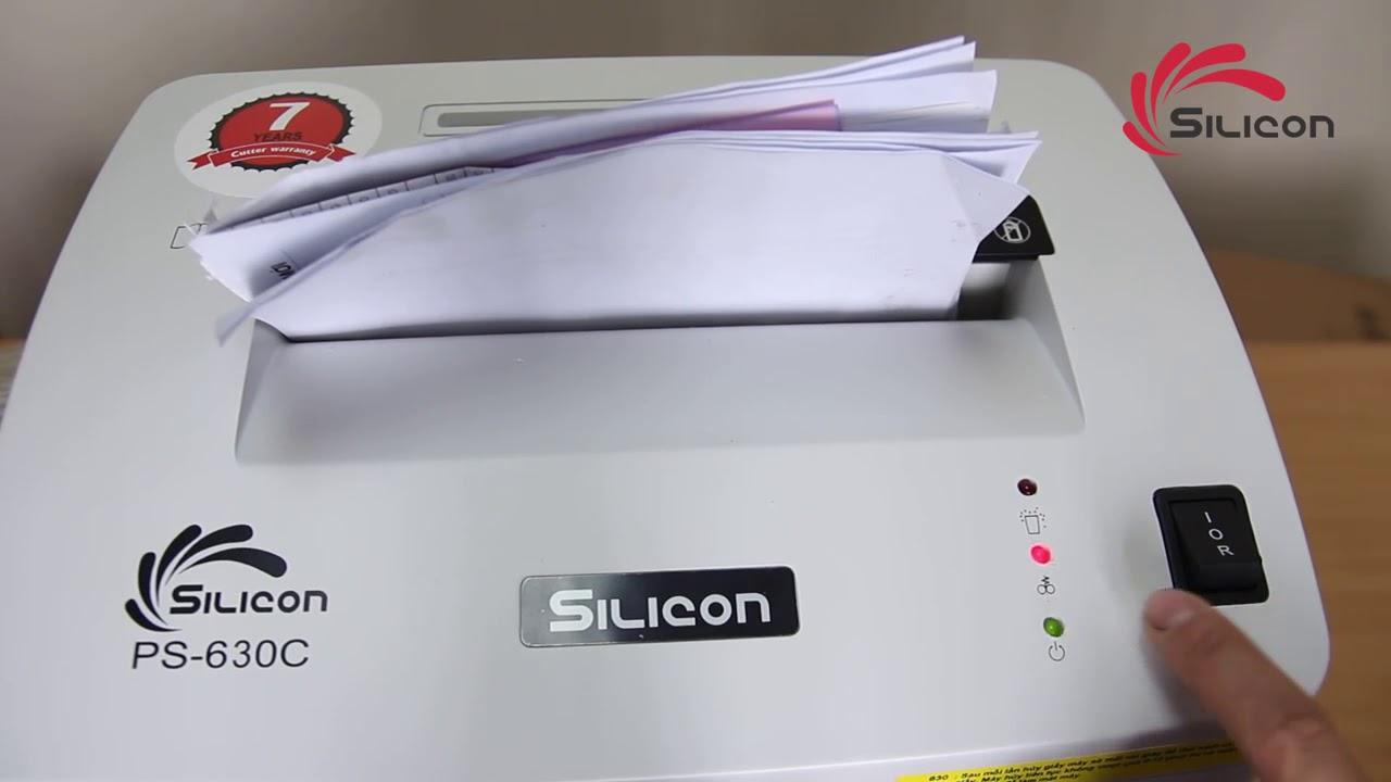 Máy huỷ tài liệu Silicon PS-630C (12 tờ/lần, hủy sợi)