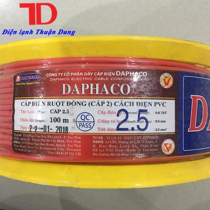 DÂY ĐIỆN ĐƠN DAPHACO 2.5 - 100 MÉT - Điện Lạnh Thuận Dung