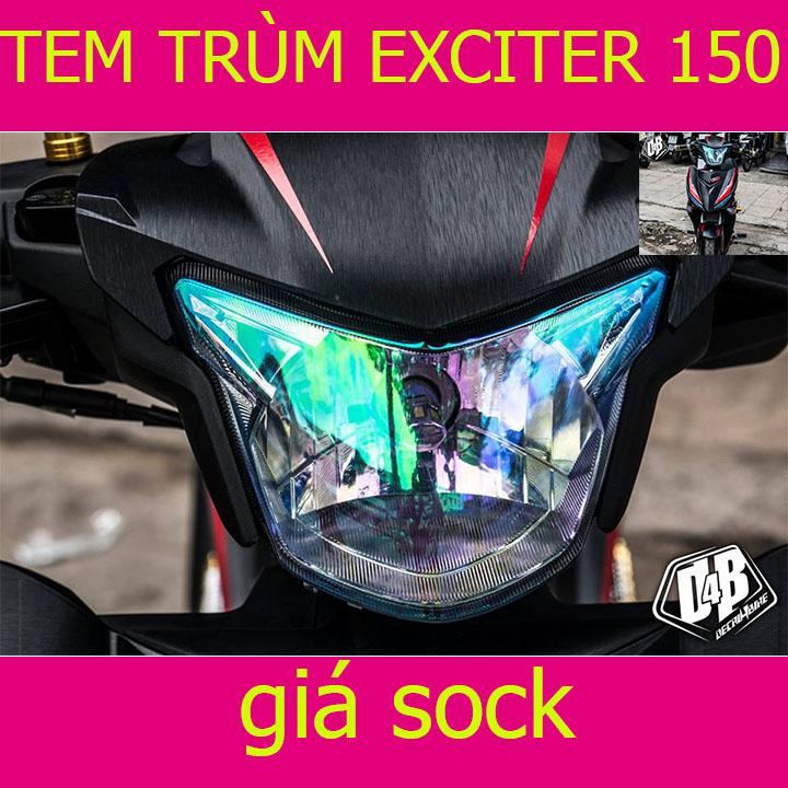 Tem Trùm Xe Exciter 150 Đen Nhám Viền Đỏ