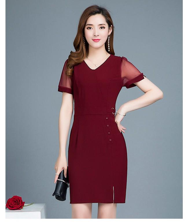 Đầm body dạ tiệc tay phối lưới