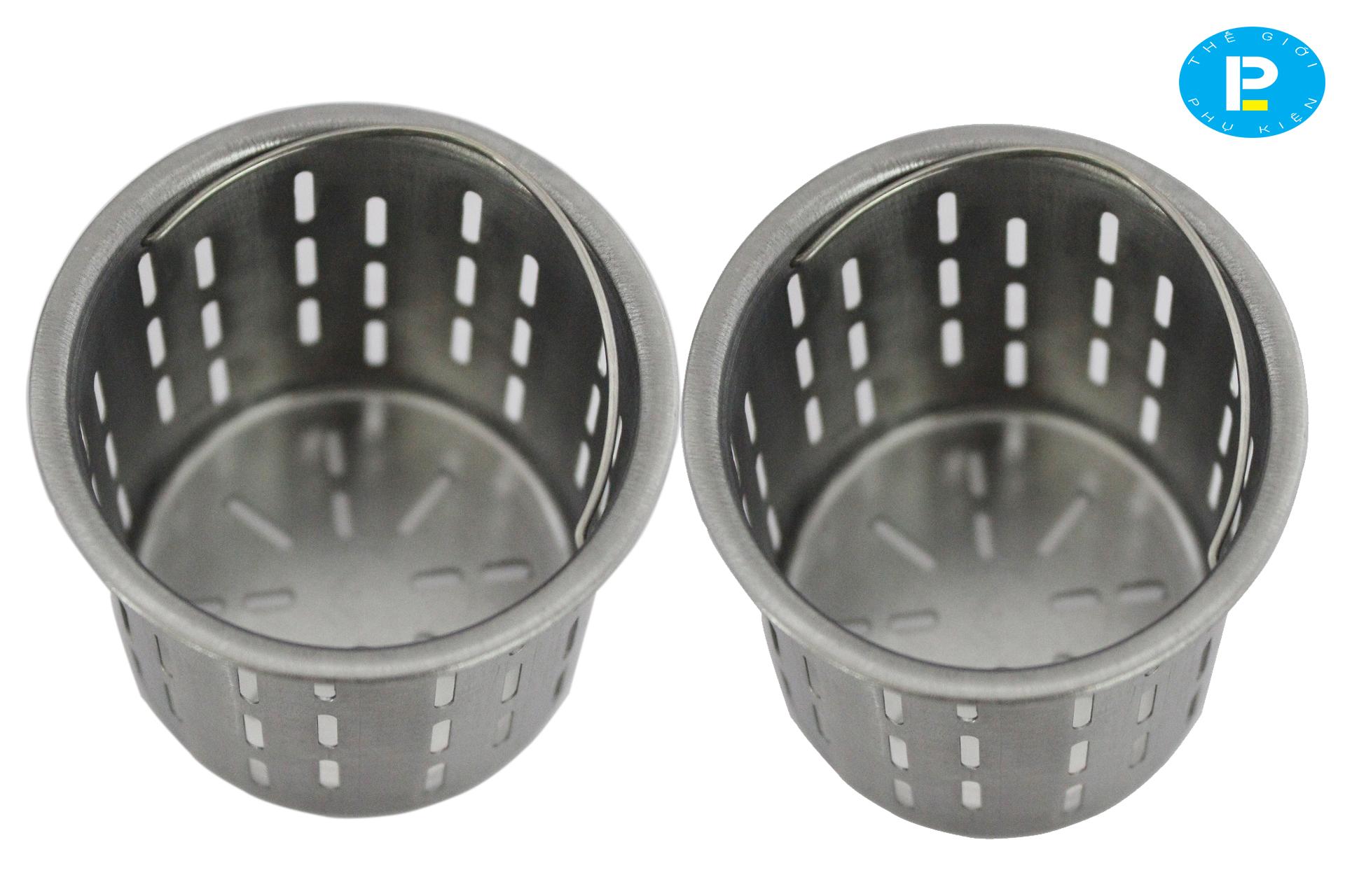 2 Giỏ Lọc Rác Inox Dành Cho Chậu Rửa Chén - Thoát Nước Nhanh, Lọc Chặn Rác