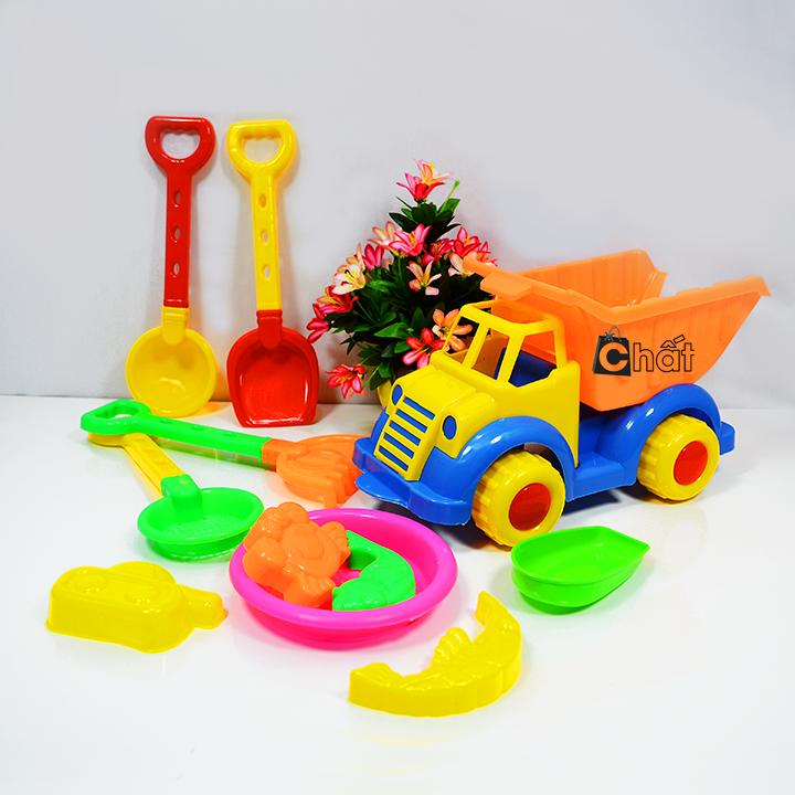 Bộ đồ chơi xúc cát đi biển xe ben HT525