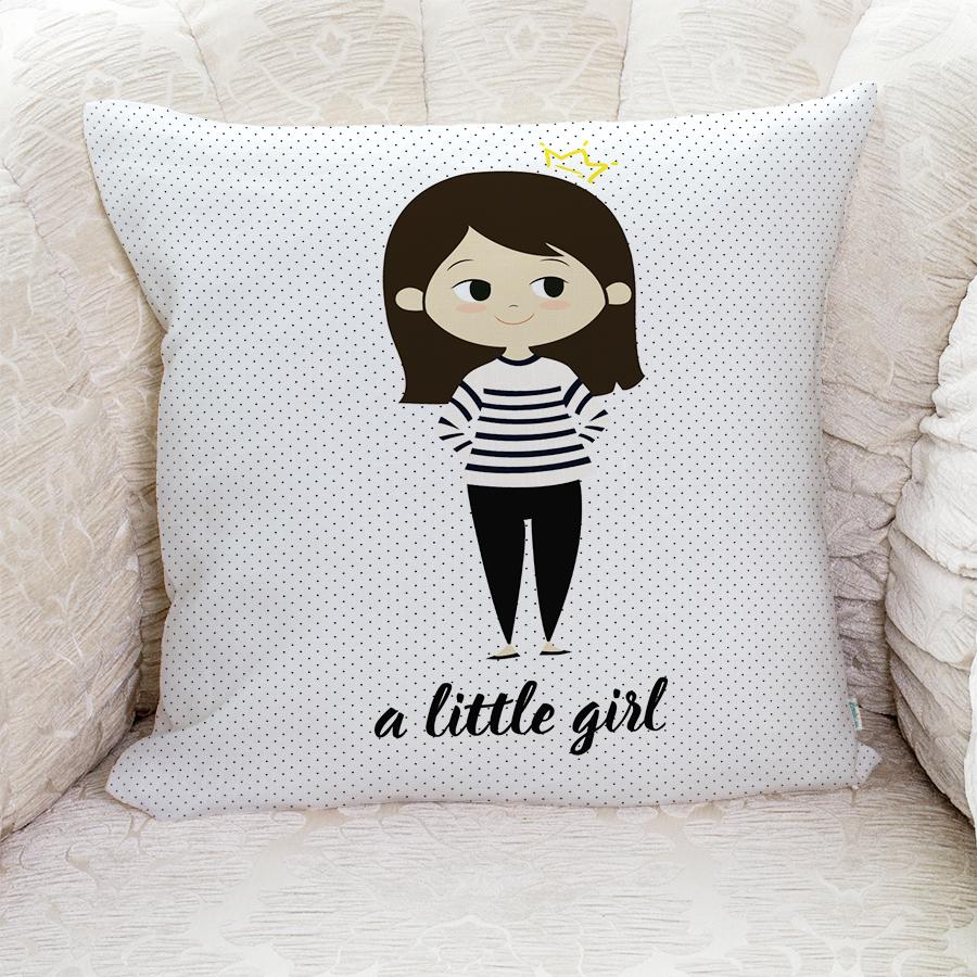 Gối Tựa Lưng Sofa LOVIN A Little Girl Gv1028 Vải Canvas