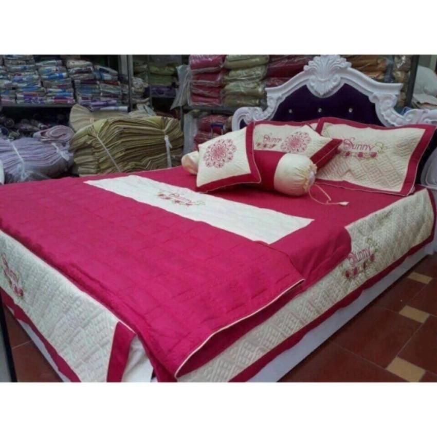 Bộ chăn ga gối 7 món HALY SAN 1.6 x 2m (Xanh dương) - Kmart