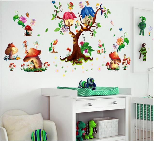 Decal dán tường 576875-69- Cây và nấm