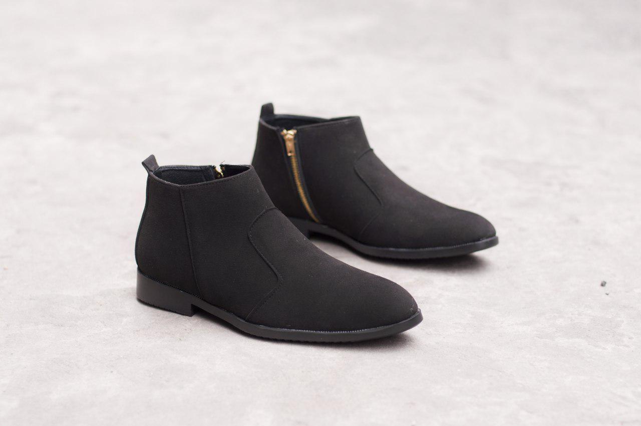Giày chealsea boot nam kéo khóa đen buck CB521-DENBUCK ( L)