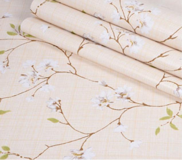 Cuộn 5m giấy dán tường trang trí các mẫu hoa lá khổ rộng 0.45 m có sẵn keo