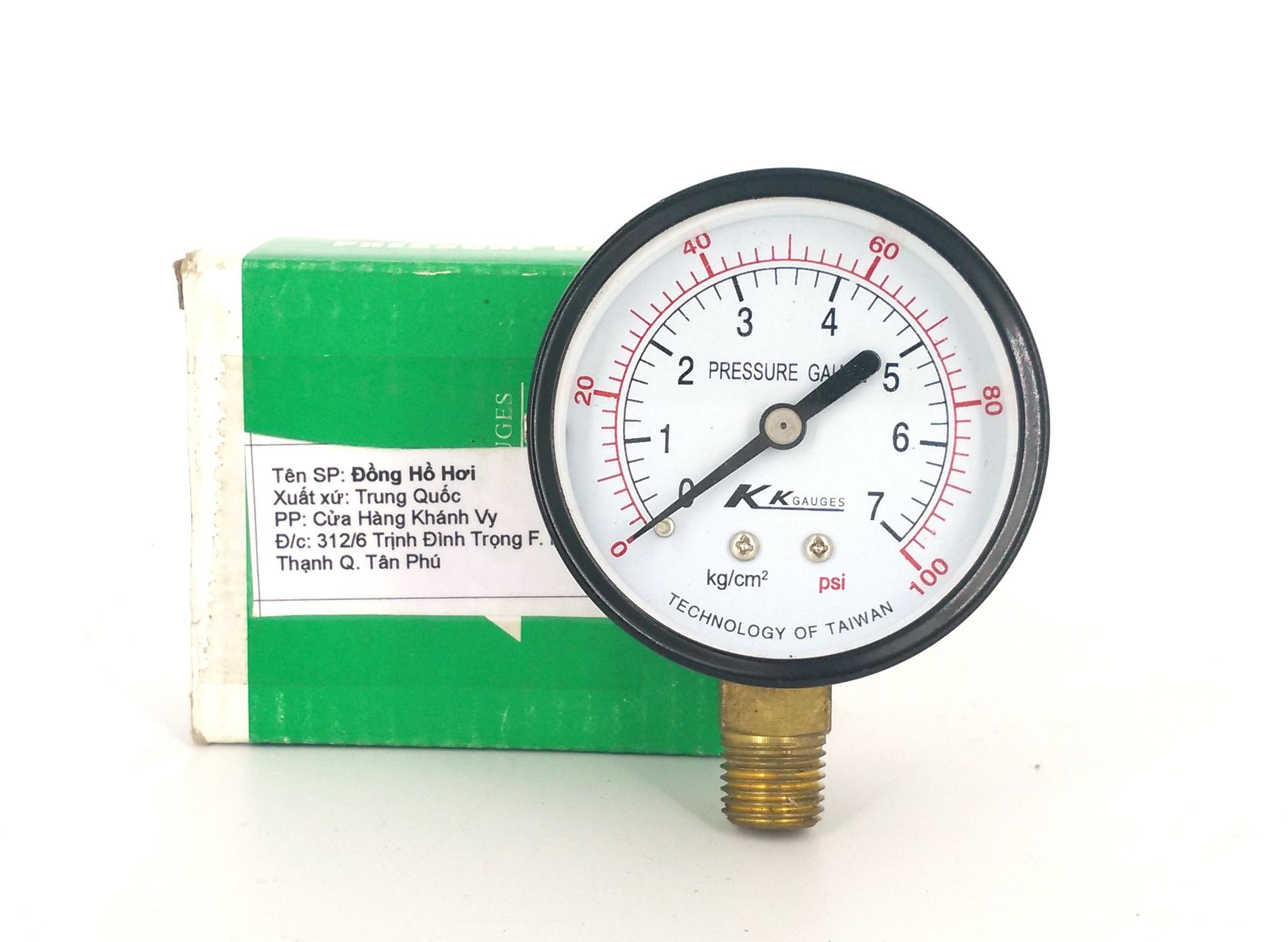 Đồng hồ đo áp suất máy nén khí không dầu phi 63mm