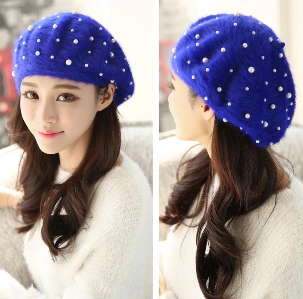 [HCM]Mũ beret nữ lông thỏ cao cấp