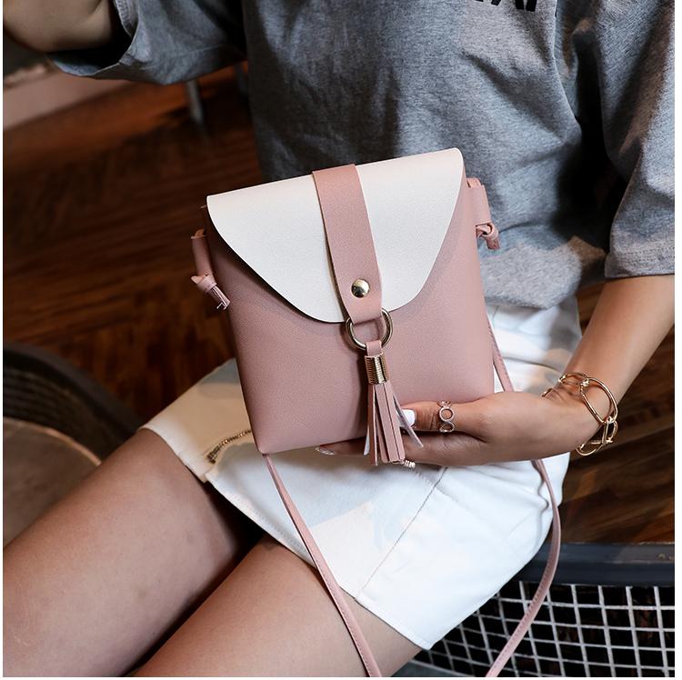 Túi xách nữ mini đeo chéo 1 nịt tua