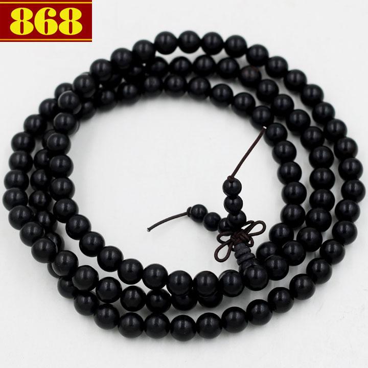 Chuỗi tay 108 hạt 8 ly gỗ đàn hương đen