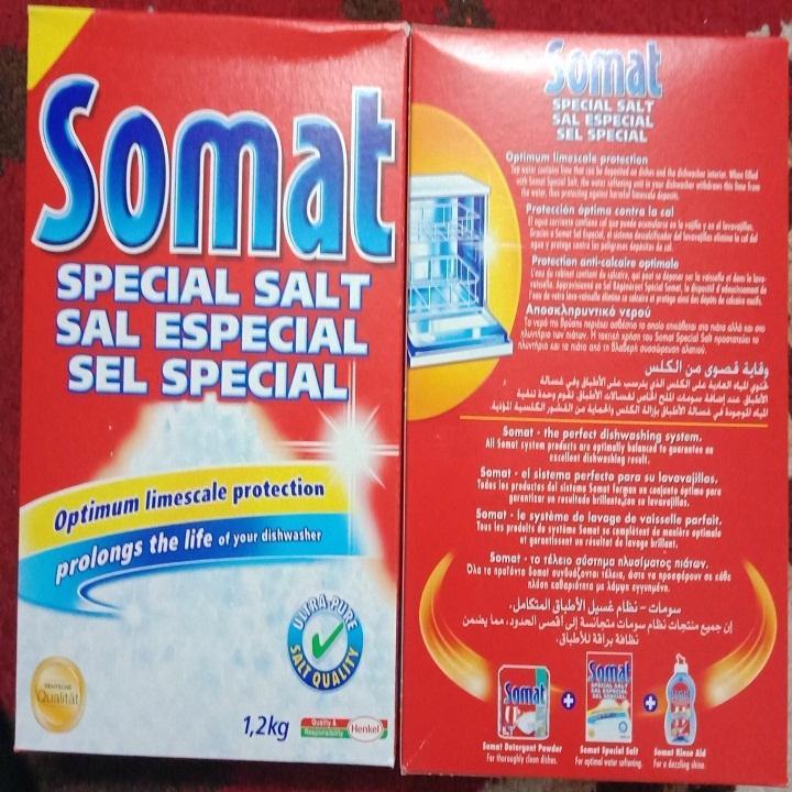 muối rửa chén bát Somat hộp 1,2 kg ( viên rửa bát,bột rửa bát,nước làm bóng alio finish)
