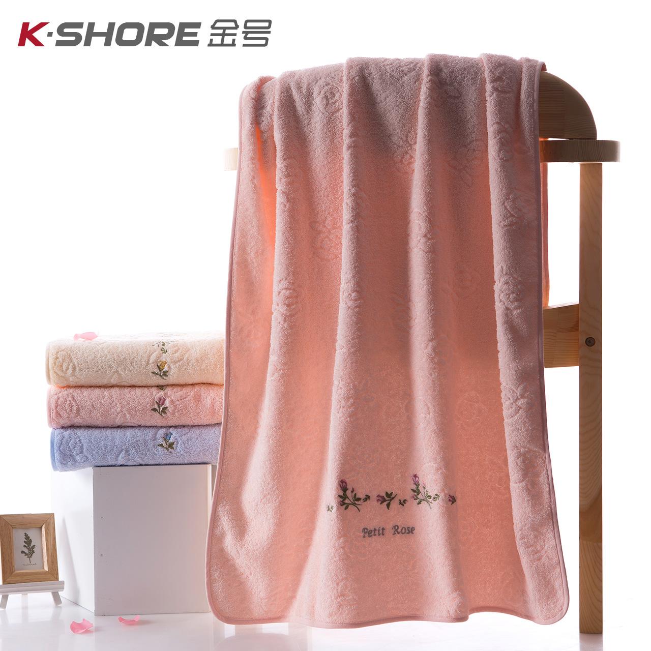 KING SHORE 2385 H 100% Cotton Hoa Hồng Bánh Mì Bên Khăn Tắm