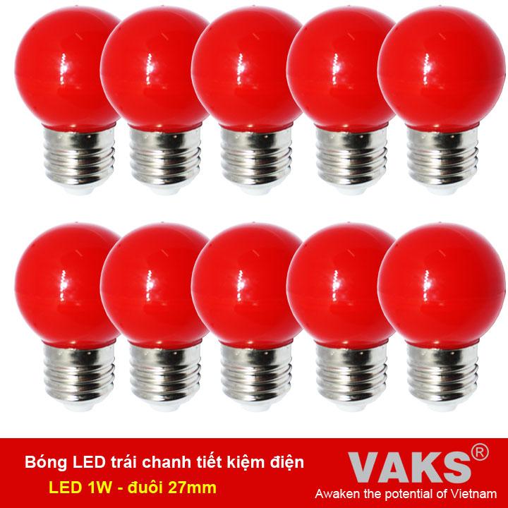 Bộ 10 Bóng led trái chanh tiết kiệm điện (1W) đuôi vặn e27