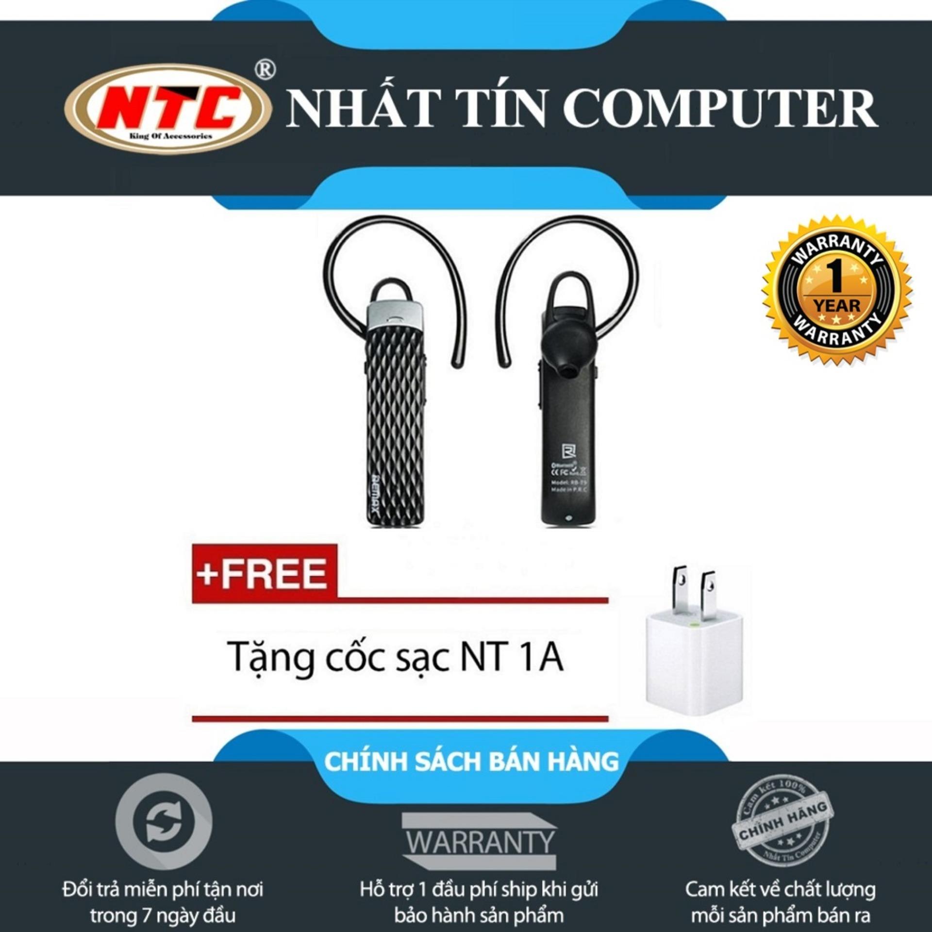 Tai nghe Bluetooth Remax RB-T9 HD Voice V4.1 (Đen) + Tặng 1 cốc sạc - Hãng phân phối chính thức