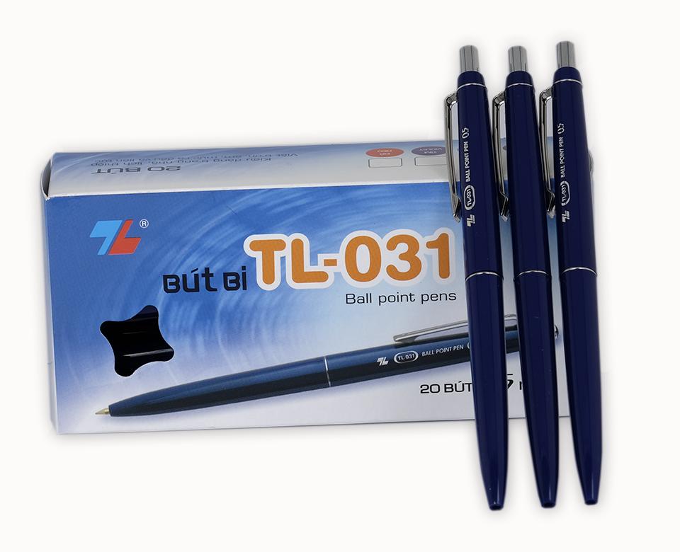 [20Pcs/Box] Hộp Bút Bi Thiên Long Viết Trơn, Êm, Mực Ra Đều & Liên Tục Smooth Writing TL 031 Ballpoint Pen 0.7mm Office Ballpoint Pen Simple Retro Signature Pen (20 Cây)