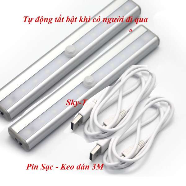 Combo 2 Bóng Led Cảm Ứng Chuyển Động Dùng Pin Sạc - Không Cần Đi Dây Nguồn