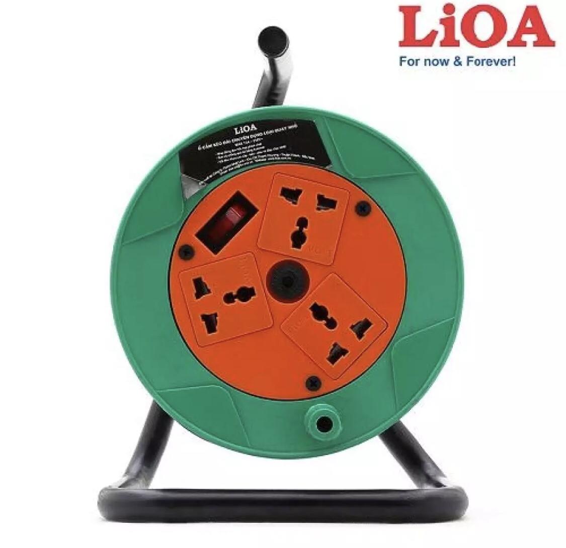 Ổ cắm quay tay rulo 20 mét 10a lioa qn20-2-10a
