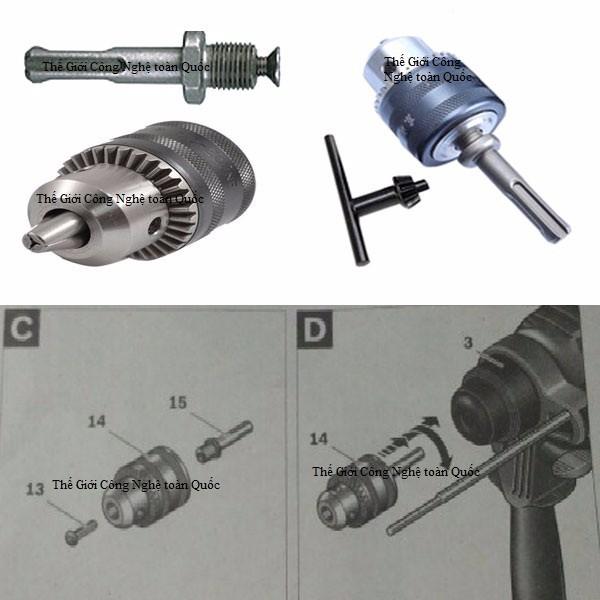 bộ Đầu chuyển đổi từ khoan bê tông sang đầu kẹp có khóa