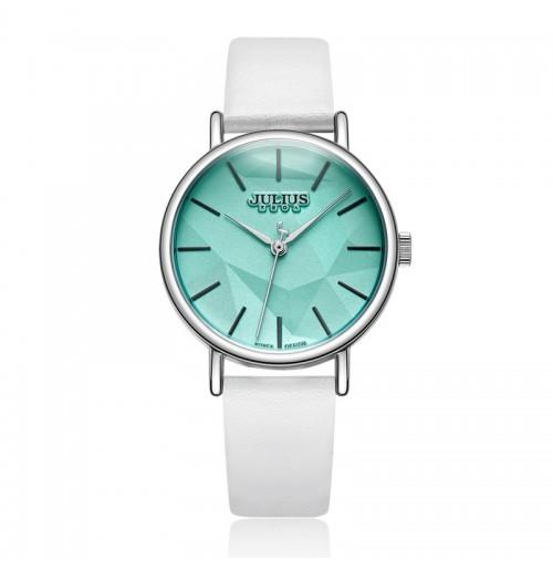 ĐỒNG HỒ NỮ JA-985B JULIUS HÀN QUỐC DÂY DA (TRẮNG MẶT XANH)