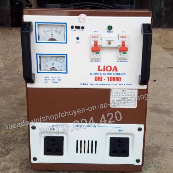 Ổn Áp Lioa 10KVA 1 Pha Dải 90-250V, 10.000-DRI  Bảo Hành 4 Năm