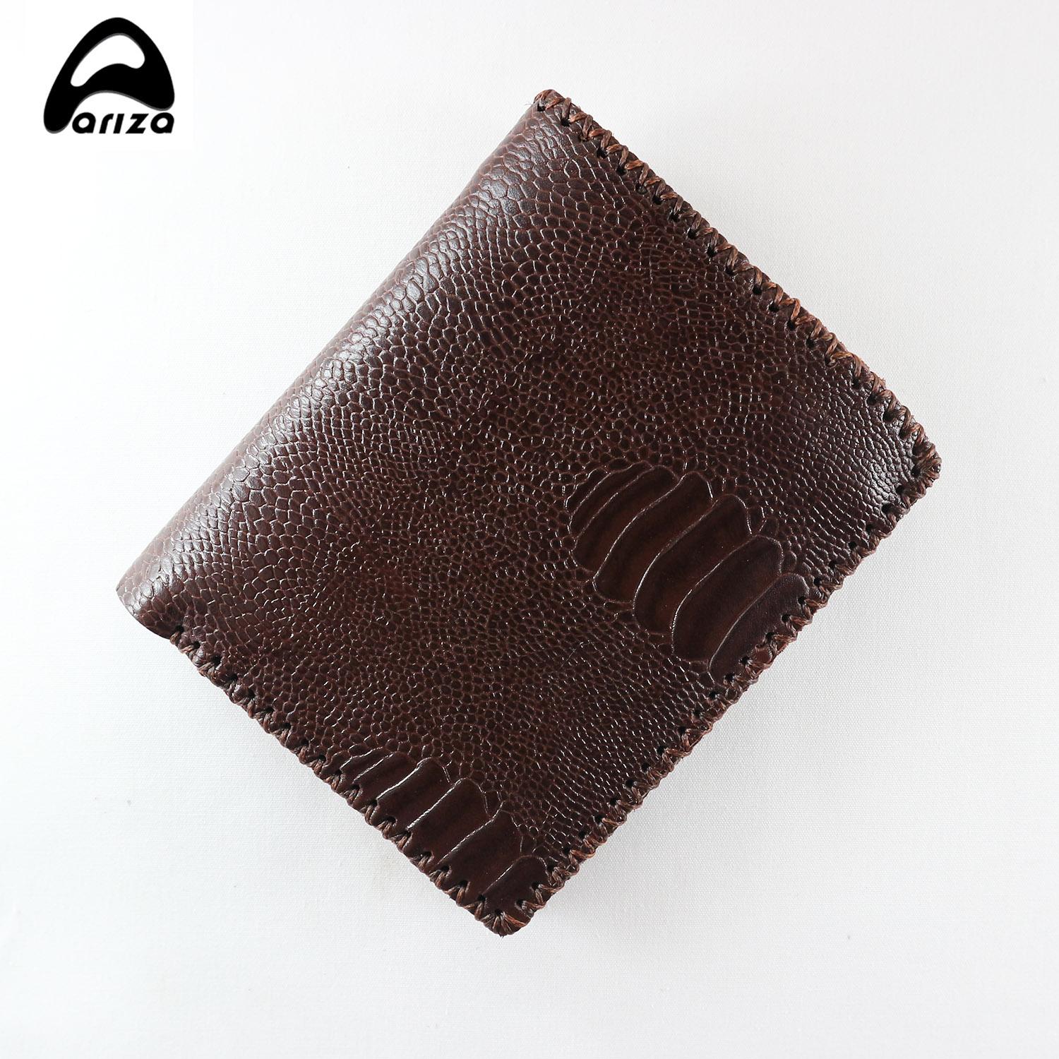 Bóp ví nam đứng da bò vân đà điểu Ariza ( PHAT TIEN SHOP bảo hành 12 tháng)