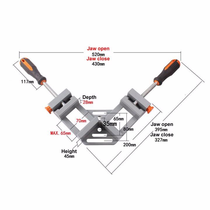 Ê tô kẹp góc vuông 90 độ - độ mở 65mm
