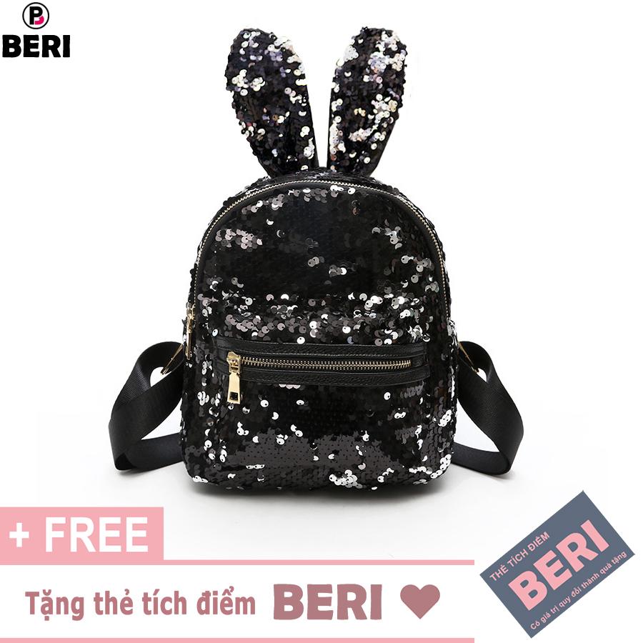 Balo thỏ sequin lấp lánh BERI (đen) - BALO003 - BALO004