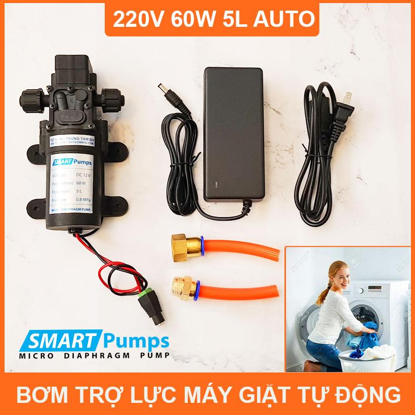 Máy bơm nước trợ lực máy giặt 220v 60w 5l tự động