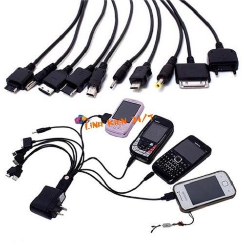 Dây Cáp Sạc Đa Năng 10 Đầu Cổng USB