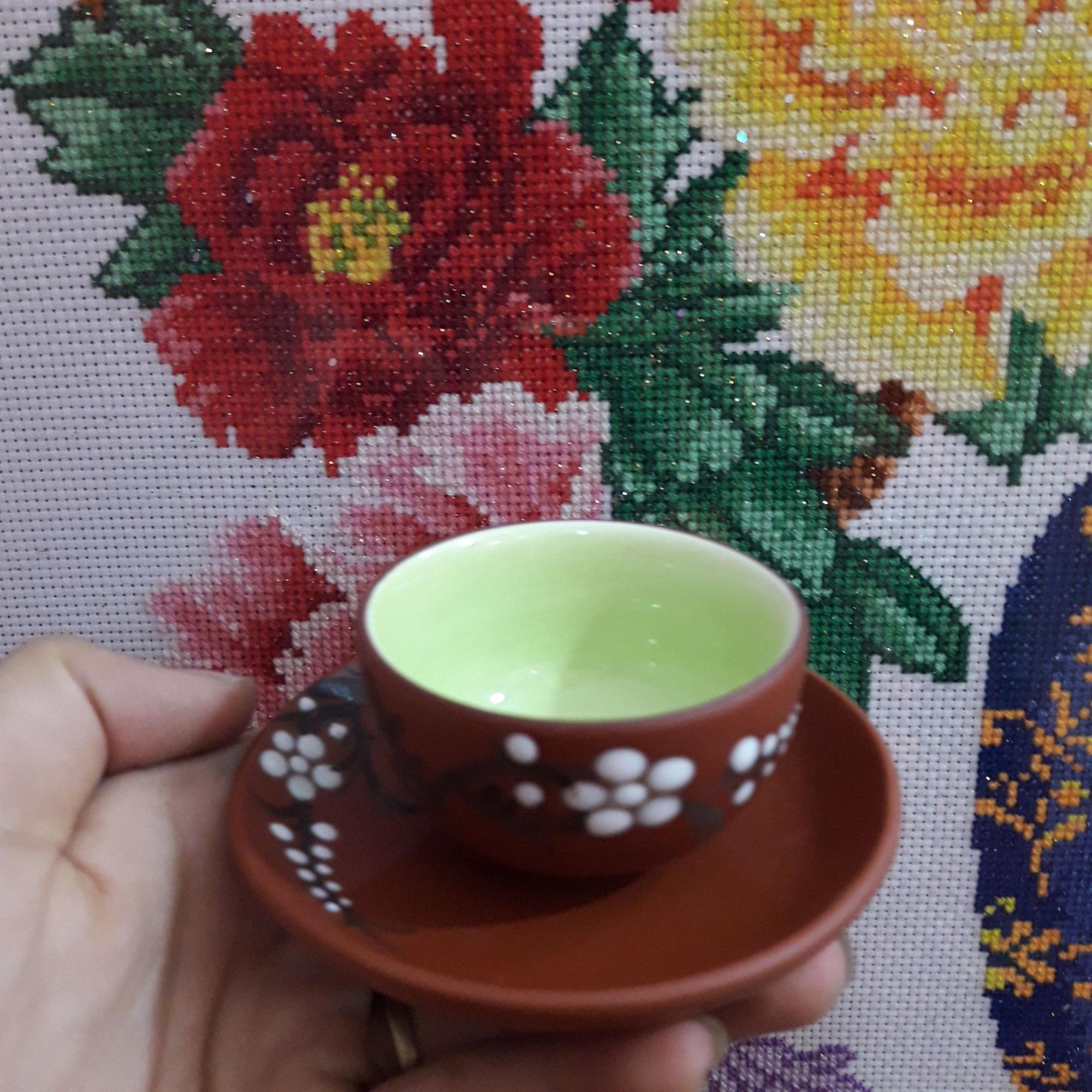 Bộ ấm tử sa Bát Tràng vẽ hoa đào